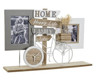 Рамка за снимки DKD Home Decor Сив Бял Дървен MDF (45 x 10 x 30 cm)