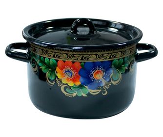 RAKI VOLOGDA Oala emailata ruseasca 2,9l, D18cm, cu capac emailat