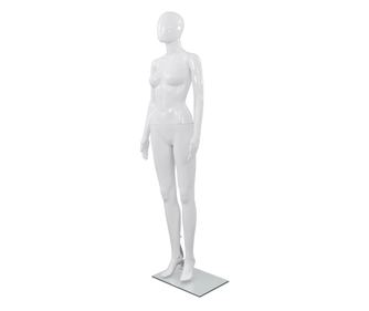 Celotna ženska izložbena lutka s stekleno osnovo bela 175 cm