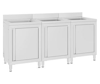 Gastro kuchyňské dřezové skříňky 3 ks nerezová ocel