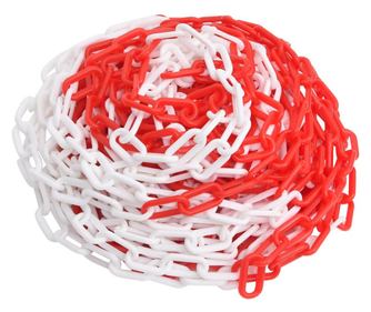Opozorilna veriga rdeča in bela 100 m Ø8 mm plastika