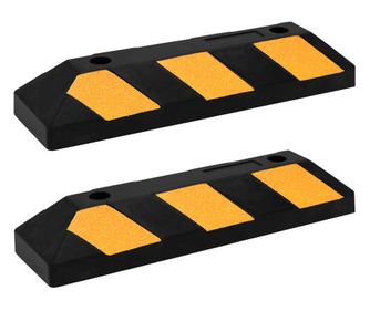 Odsevna parkirna blokada 2 kosa 56x15x10 cm guma