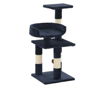 Ansamblu pentru pisici, stalpi din funie sisal, 65 cm, albastru