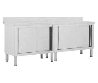 Radni stolovi s kliznim vratima 2 kom 200x50x(95-97)cm cm čelik