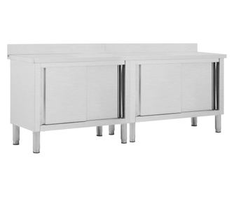 Radni stolovi s kliznim vratima 2 kom 240x50x(95-97)cm cm čelik