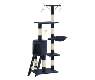 Ansamblu pisici stalpi din funie sisal, 138 cm, albastru inchis