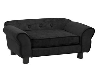 Sofa za pse crna 72 x 45 x 30 cm plišana