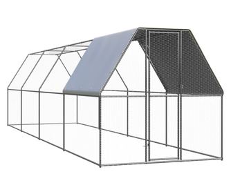 Zunanji kokošnjak 2x8x2 m pocinkano jeklo