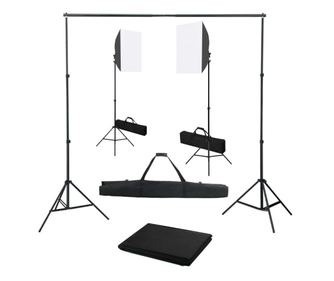 Κιτ Φωτισμού Φωτογραφικού Στούντιο με Softbox και Φόντο