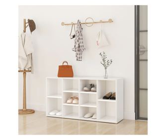 Klupa za cipele, bijela, 103x30x54,5 cm, iverica