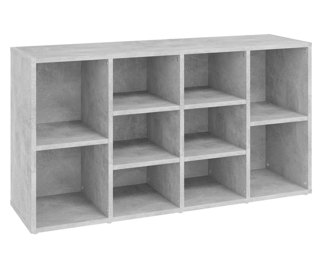 vidaXL Banchetă pantofar, gri beton, 103x30x54,5 cm, lemn prelucrat