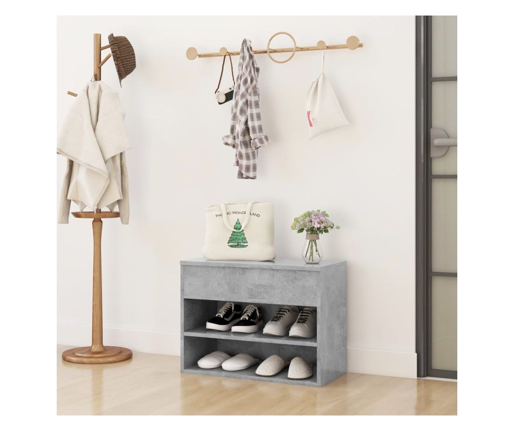 Banchetna klop, betonsko siva, 60x30x45 cm, PAL