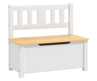 Dječja klupa za pohranu bijela i bež 60 x 30 x 55 cm MDF