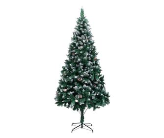 Umjetno božićno drvce sa šiškama i bijelim snijegom 210 cm