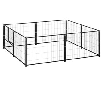 Pasji boks črn 4 m² jeklo