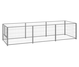 Psí kotec stříbrný 3 m² ocel