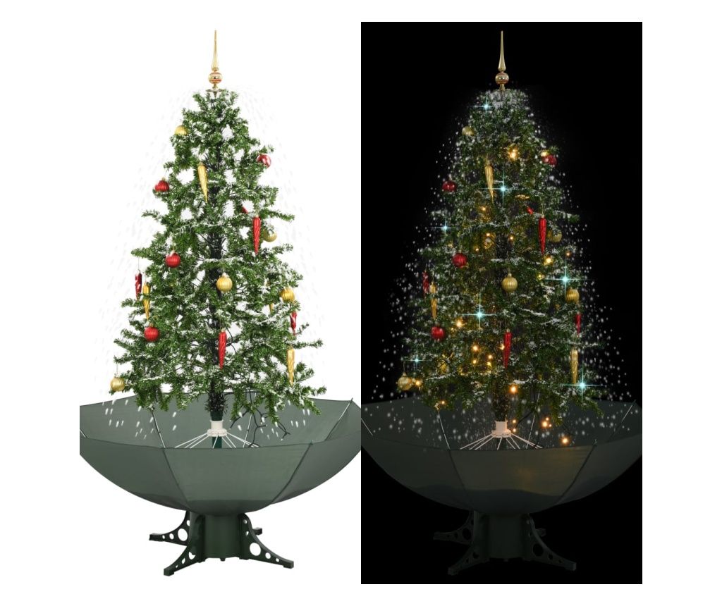 Božićno drvce koje sniježi sa stalkom zeleno 170 cm 