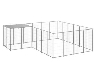 Psí kotec stříbrný 8,47 m² ocel