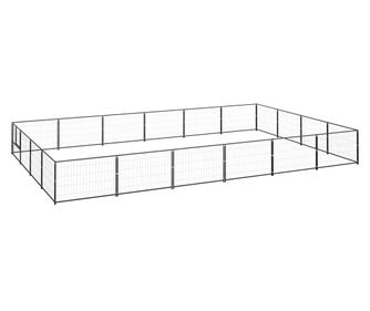 Psí kotec černý 24 m² ocel