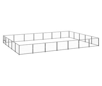 Pasji boks črn 35 m² jeklo