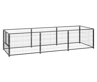 Psí kotec černý 3 m² ocel