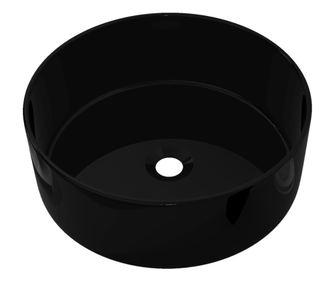 Keramični umivalnik okrogle oblike črne barve 40x15 cm