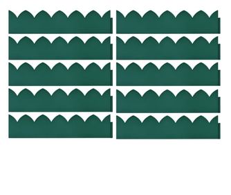 Borduri de gazon, 10 buc., verde, 65x15 cm, PP