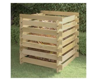 Συνθετικό Κομποστοποιητή Κήπου, 90x90x90 εκ., Επεξεργασμένη Ξυλεία Πεύκου