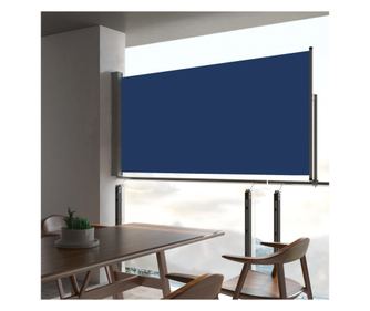 Сгъваема странична тента за тераса, синя, 80x300 см