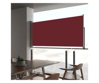 Αναδιπλούμενο πλαϊνό σκίαστρο βεράντας, κόκκινο, 60 x 300 εκ.