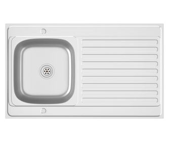 Chiuveta bucatarie cu scurgator, argintiu 1000x600x155 mm otel