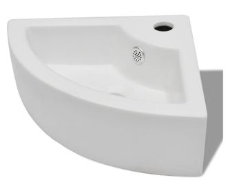 Umivalnik z odprtino za odtekanje 45x32x12,5 cm bel