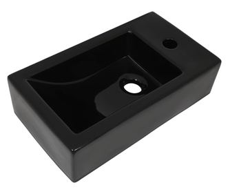 Umivalnik pravokotni keramika črne barve 46x25,5x12 cm