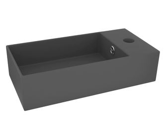 Chiuveta de baie cu preaplin, gri inchis, ceramica