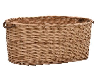 Košara za drva z ročaji za prenašanje 78x54x34 cm naravna vrba