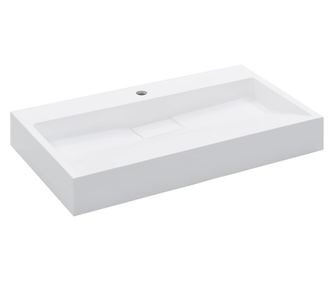 Umivalnik 80x46x11 cm liti mineral/marmor bel