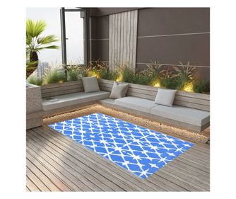 Vanjski tepih, plavo/bijelo, 160x230 cm, PP