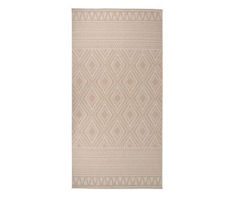 Covor de exterior, dungi maro, 100x200 cm, tesatura plata