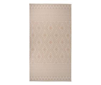 Covor de exterior, dungi maro, 80x150 cm, tesatura plata