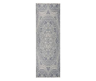 kék mintás lapos szövésű kültéri szőnyeg 80 x 250 cm