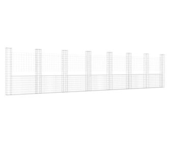 U-alakú vas gabionkosár 8 oszloppal 860 x 20 x 200 cm