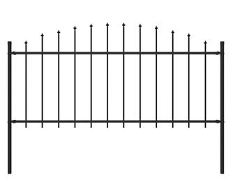 fekete lándzsahegy tetejű acélkerítés (0,5-0,75) x 1,7 m