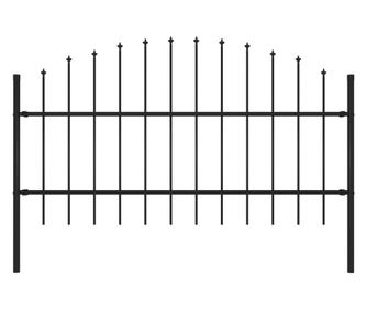 fekete lándzsahegy tetejű acélkerítés (0,75-1) x 1,7 m