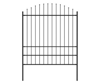 fekete lándzsahegy tetejű acélkerítés (1,75-2) x 1,7 m