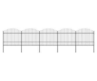 fekete lándzsahegy tetejű acélkerítés (1,5-1,75) x 8,5 m