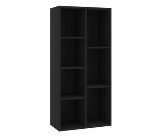 fekete forgácslap könyvszekrény 50 x 25 x 106 cm
