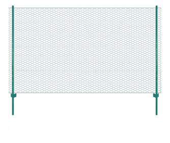 zöld acél drótkerítés tartóoszlopokkal 25 x 1,5 m