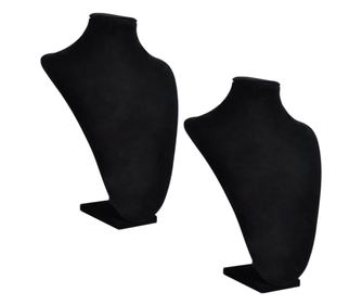 Stalak/poprsje za ogrlice flanelsko crno 2 komada