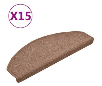 Πατάκια Σκάλας Μοκέτα 15 τεμ. Καφέ 65 x 24 x 4 εκ.