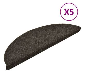 Samoljepljivi otirači za stepenice 5 kom svjetlosmeđi 56x17x3cm